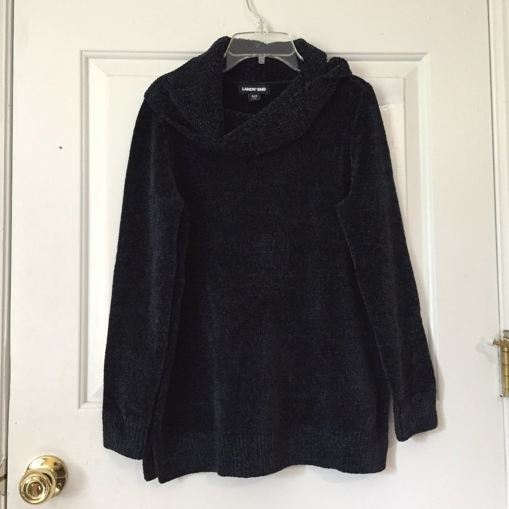Lands End Chenille Cowl Neck Sweater